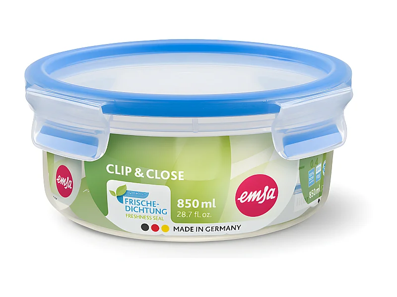 Boite ronde 0,85 L bleu clip&close