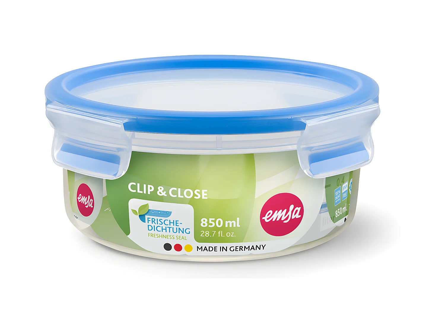 Boite ronde 0,85 L bleu clip&close