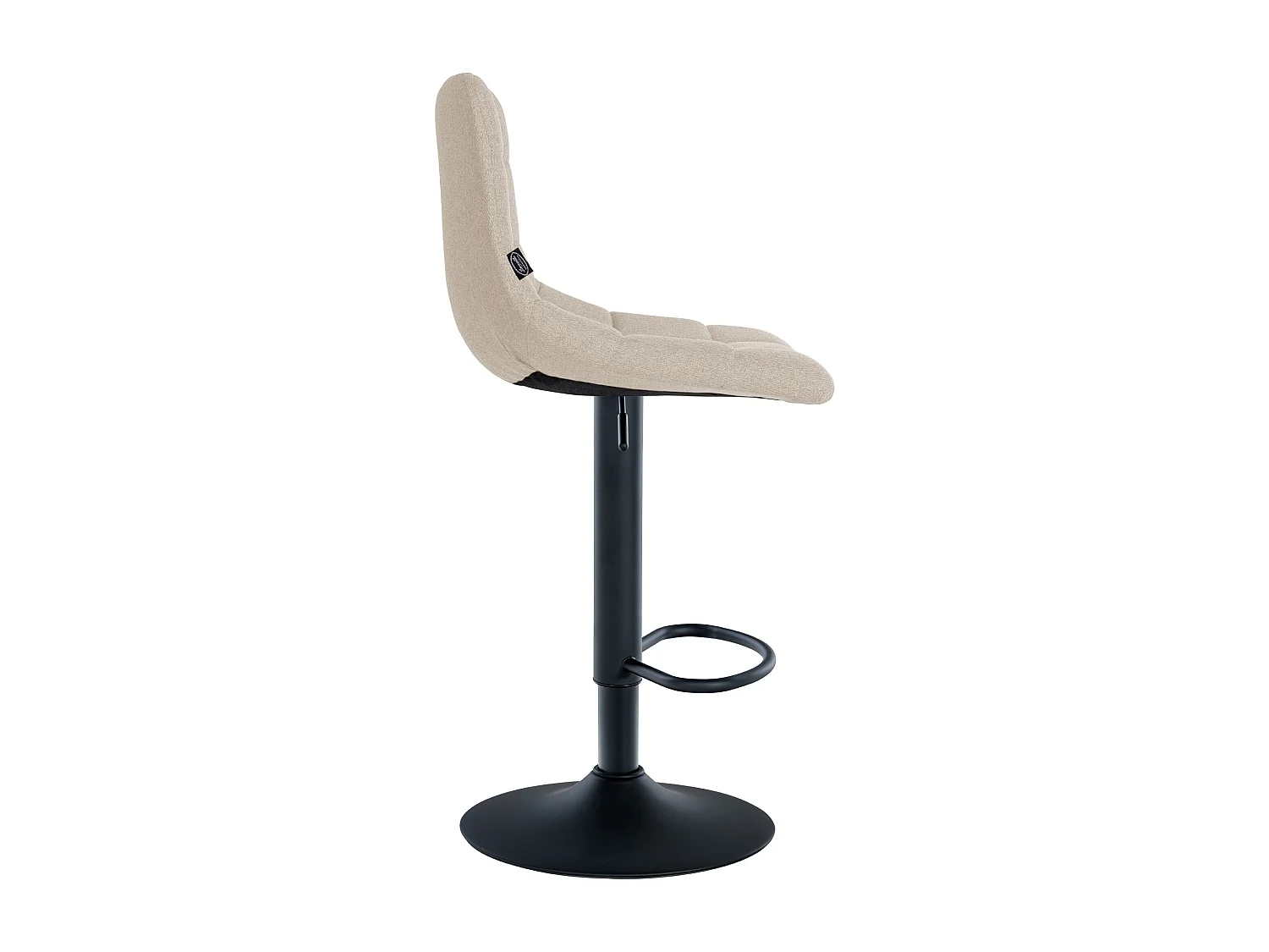Lot de 2  Tabouret de bar - Tissu & Métal - Crème - Jerry