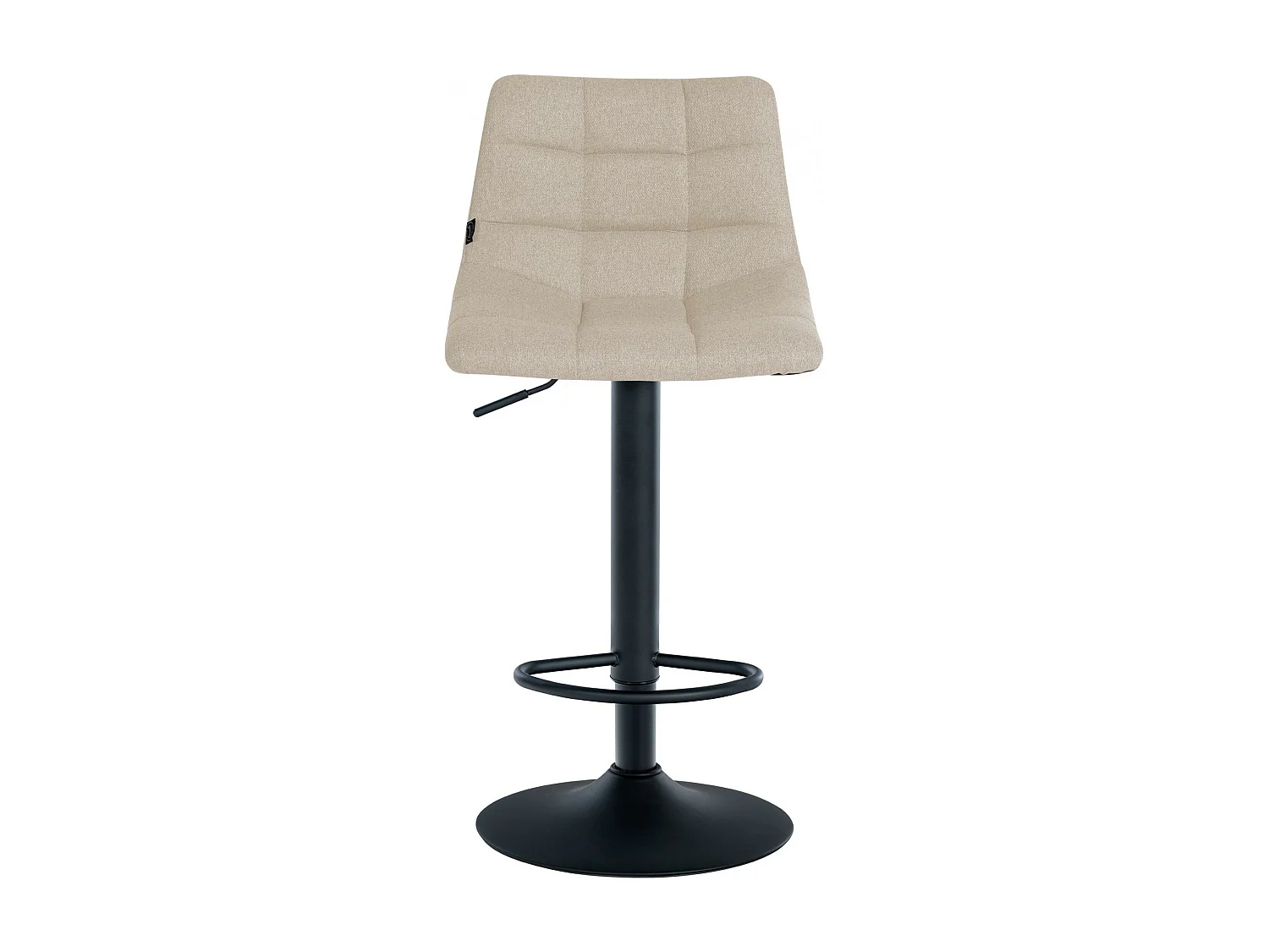 Tabouret de bar - Tissu & Noir - Crème - Jerry