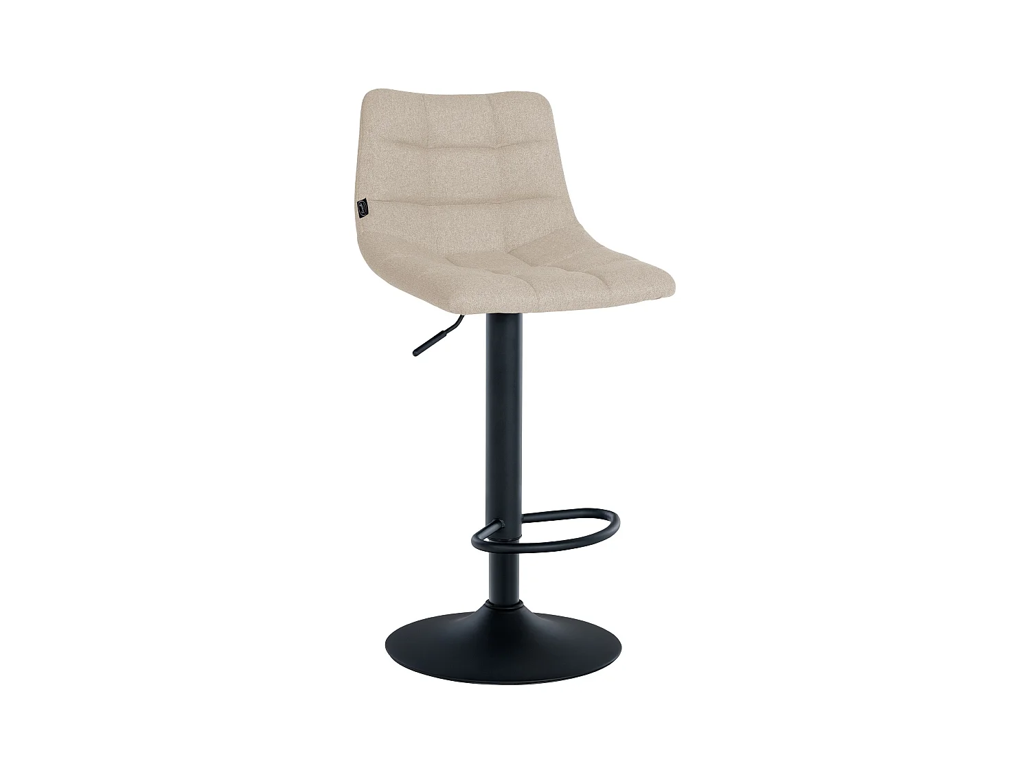 Tabouret de bar - Tissu & Noir - Crème - Jerry
