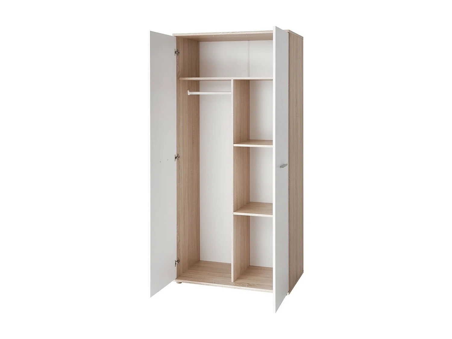 Armoire 2 Portes "Dino" 191cm Blanc & Chêne