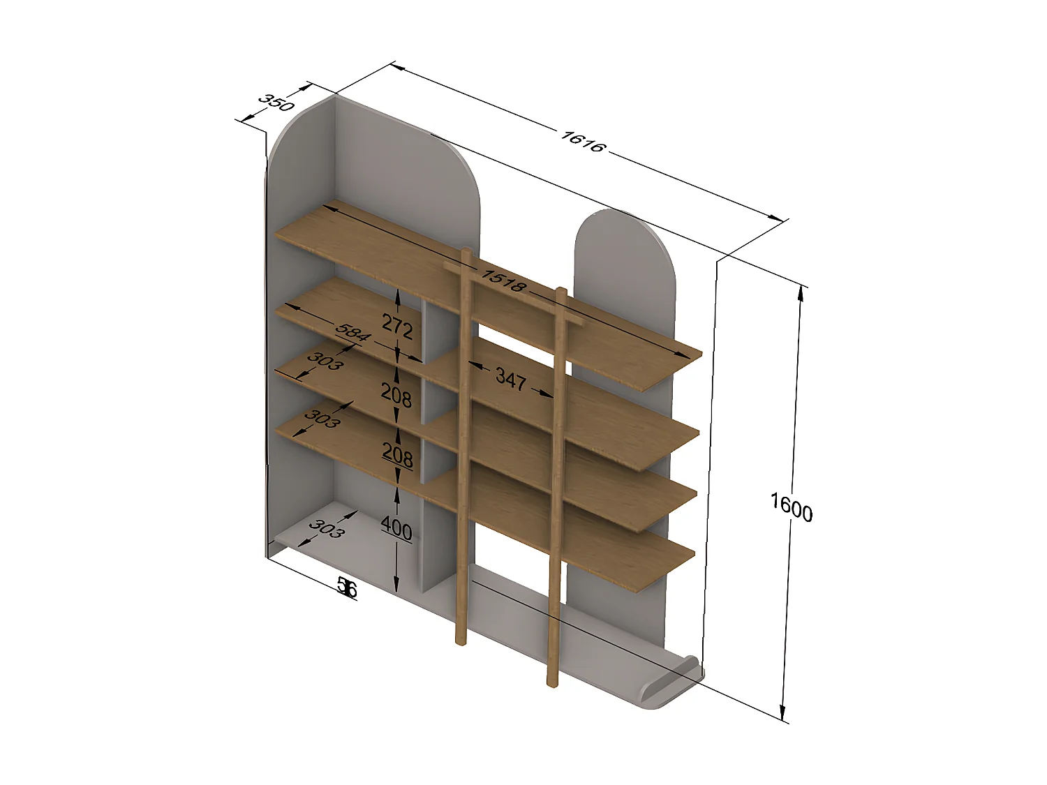 Bibliothèque Bloom - Cachemire et Bois