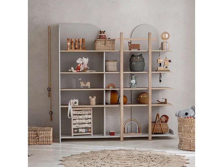 Wood Luck Bloom bookcase - Cashmere and wood