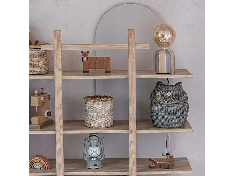 Wood Luck Bloom bookcase - Cashmere and wood