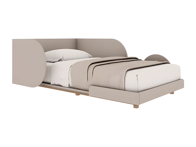 Lit évolutif 90x200 sommier inclus Bloom - Cachemire et Bois