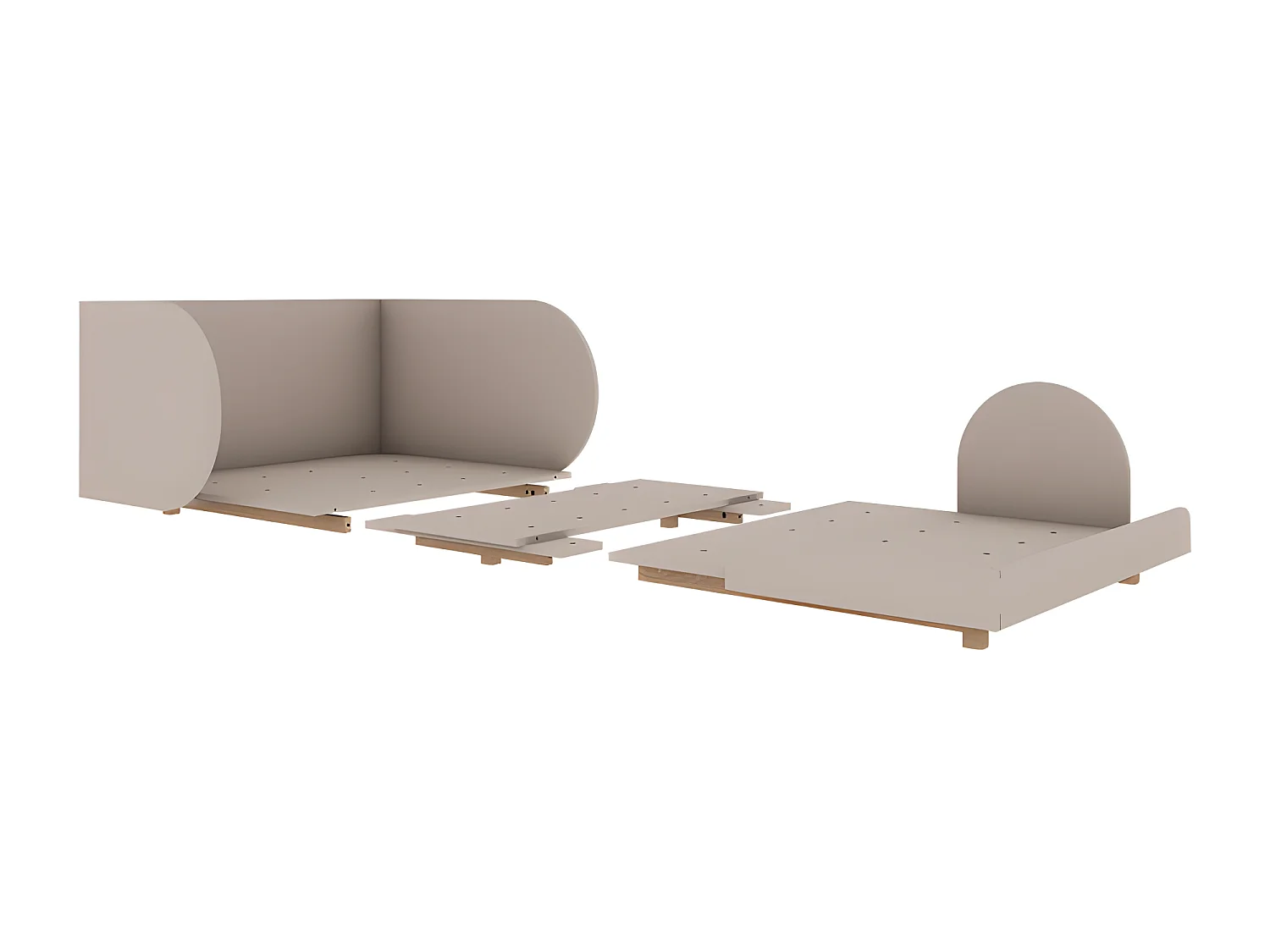 Lit évolutif 90x200 sommier inclus Bloom - Cachemire et Bois