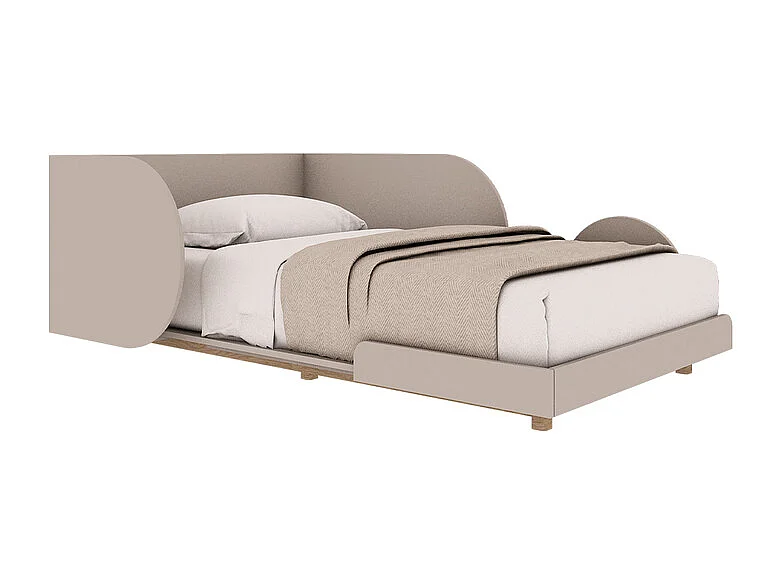 Lit évolutif 90x200 sommier inclus Bloom - Cachemire et Bois