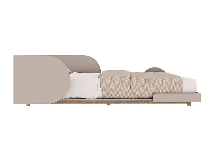 Lit évolutif 90x200 sommier inclus Bloom - Cachemire et Bois