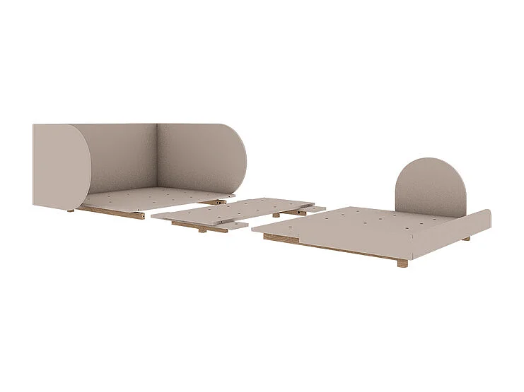 Lit évolutif 90x200 sommier inclus Bloom - Cachemire et Bois