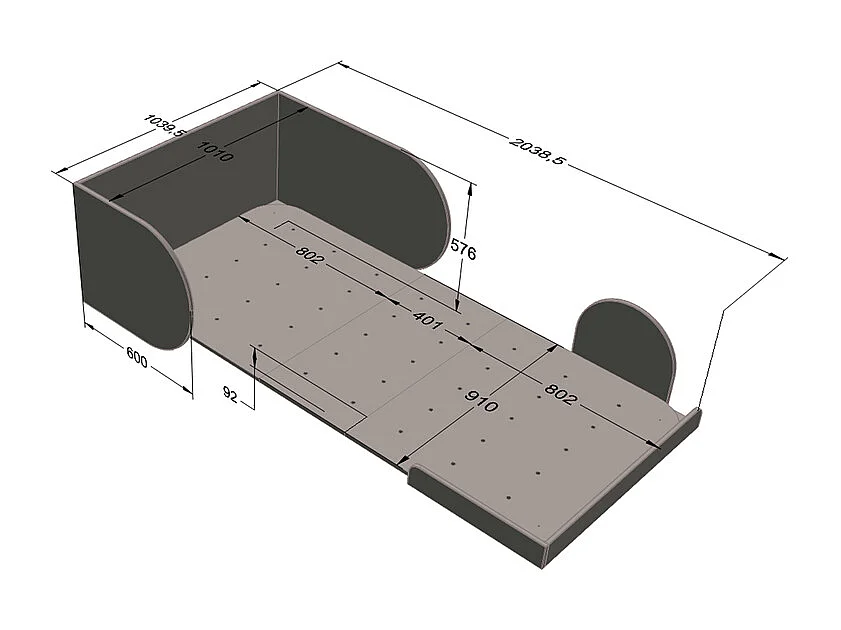 Lit évolutif 90x200 sommier inclus Bloom - Cachemire et Bois