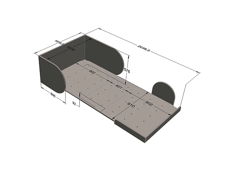 Lit évolutif 90x200 sommier inclus Bloom - Cachemire et Bois