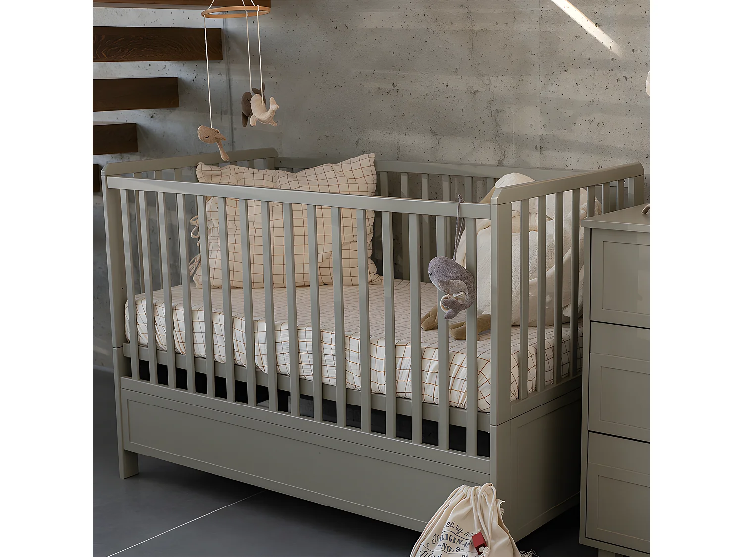 Lit évolutif 70x140 Gabriel - Vert Eucalyptus