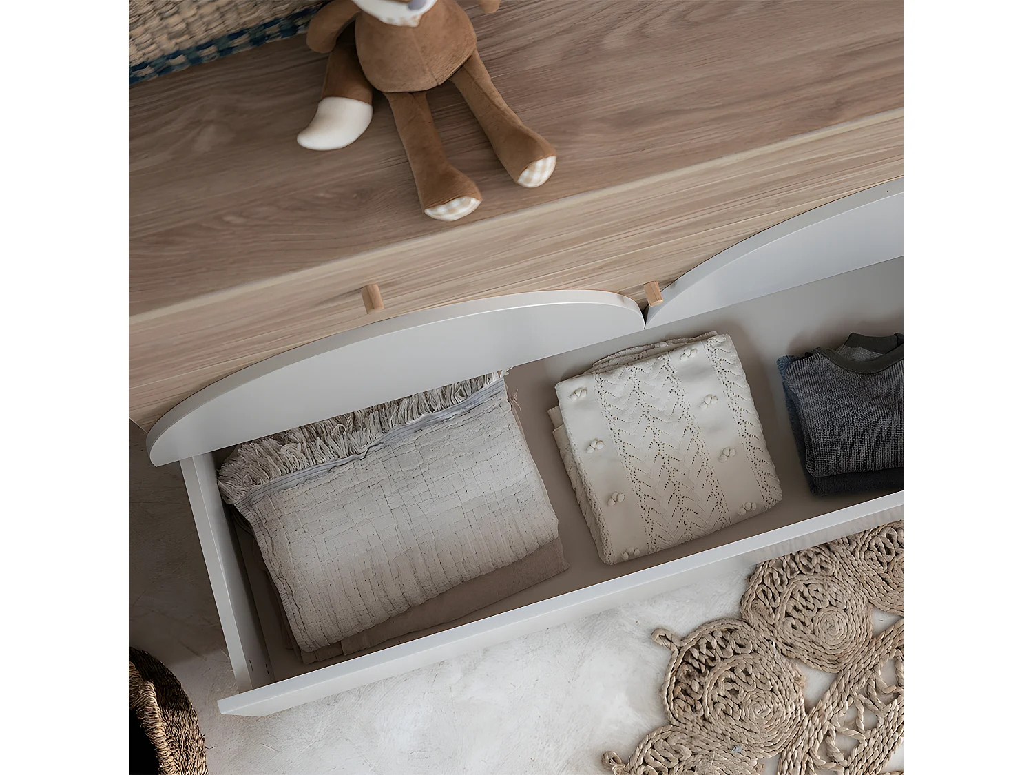 Commode 3 tiroirs Bloom - Cachemire et Bois