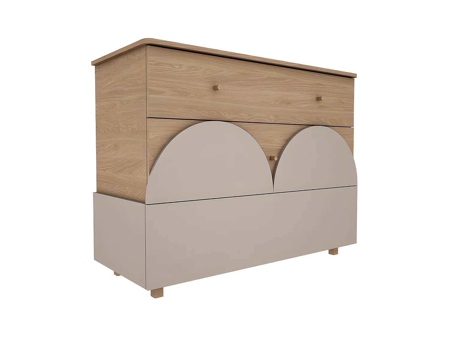Commode 3 tiroirs Bloom - Cachemire et Bois