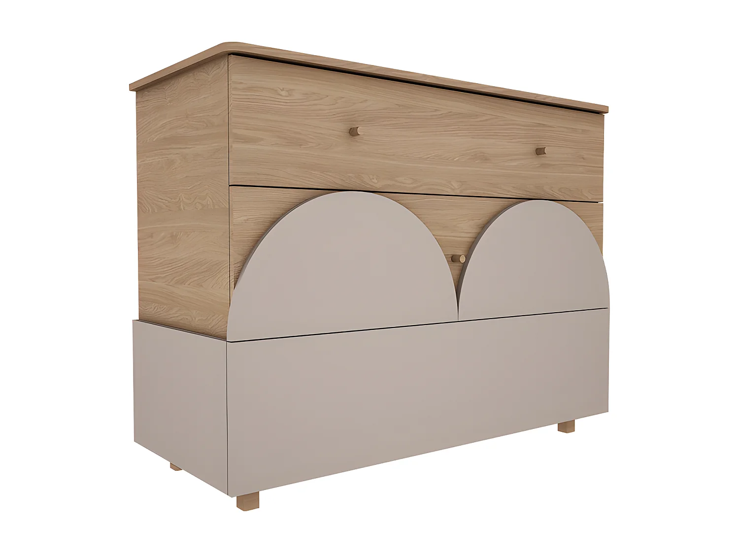 Commode 3 tiroirs Bloom - Cachemire et Bois