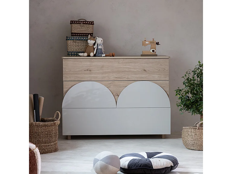 Commode 3 tiroirs Bloom - Cachemire et Bois