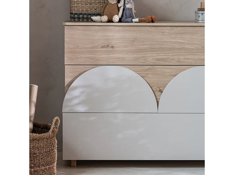 Commode 3 tiroirs Wood Luck Bloom - Cachemire et Bois