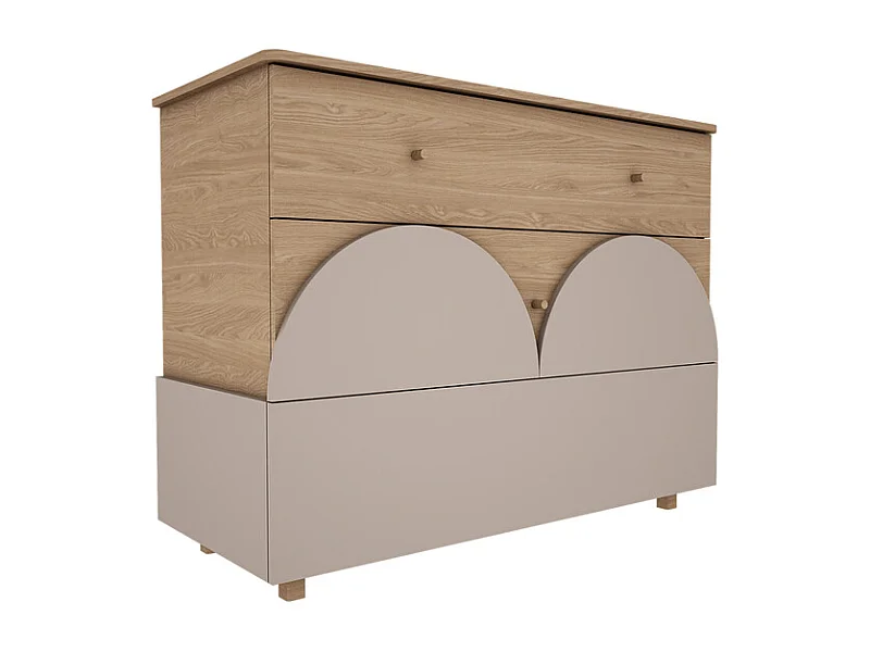 Commode 3 tiroirs Bloom - Cachemire et Bois