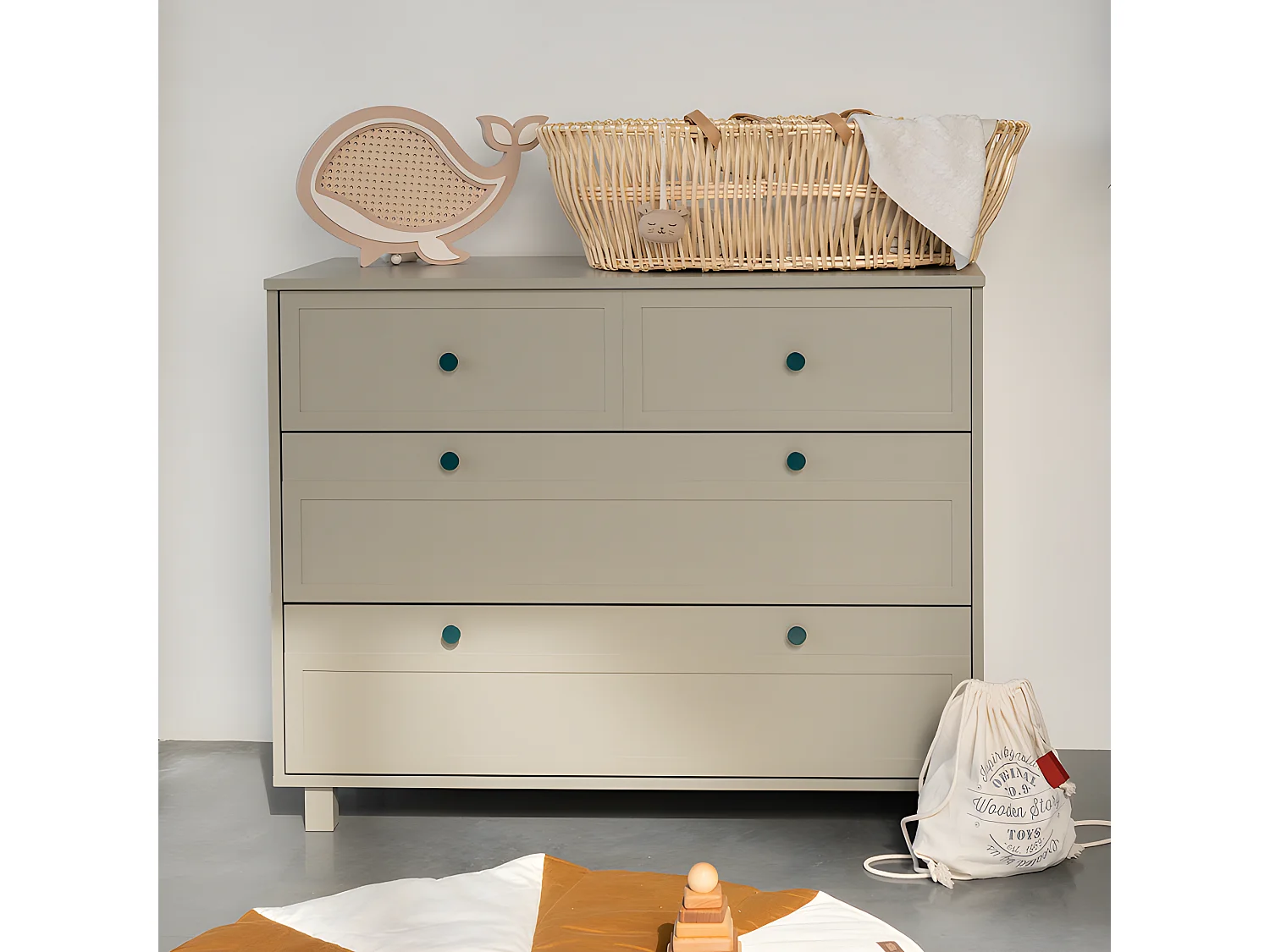 Commode 4 tiroirs Gabriel - Vert Eucalyptus