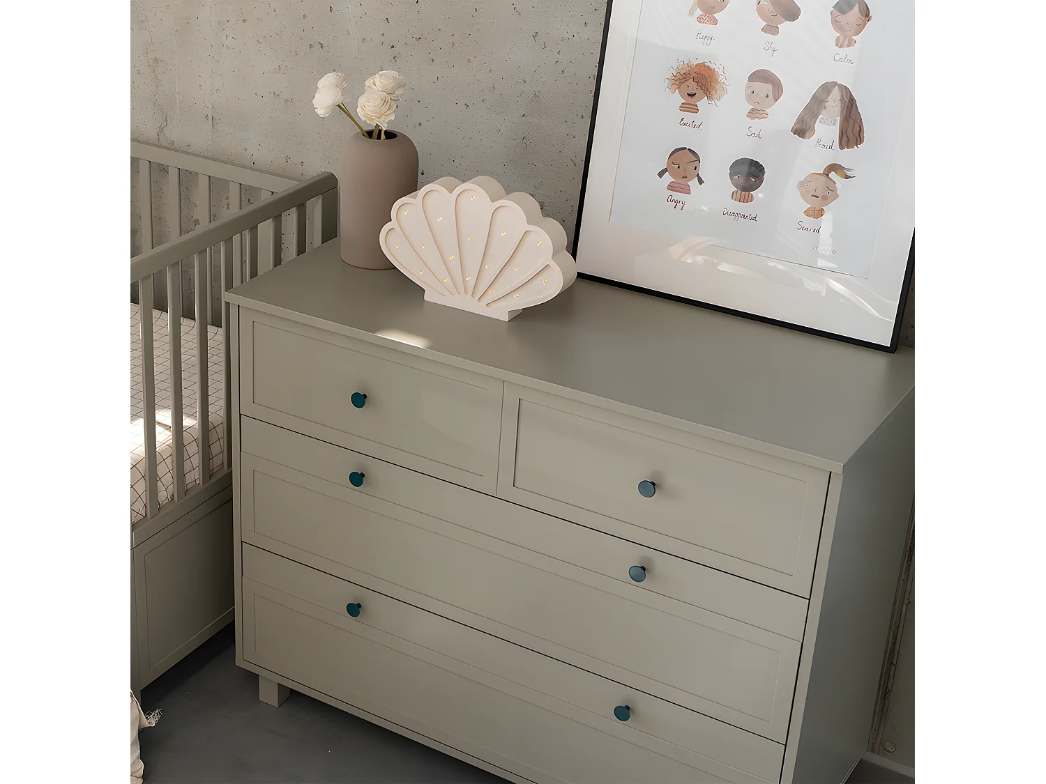 Commode 4 tiroirs Gabriel - Vert Eucalyptus