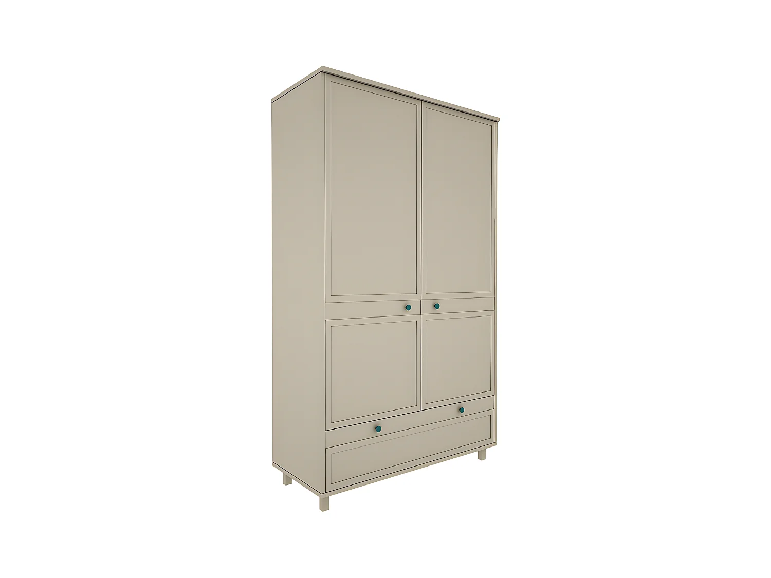 Armoire 2 portes 1 tiroir Gabriel - Vert Eucalyptus