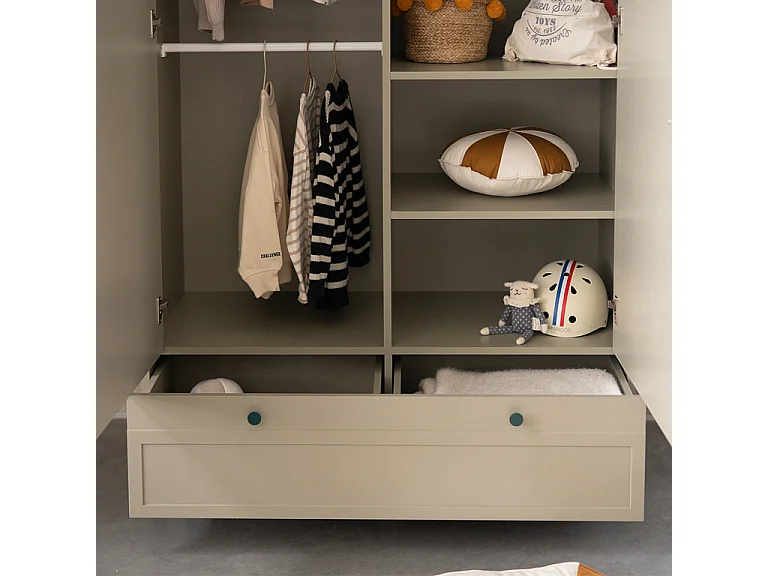 Armoire 2 portes 1 tiroir Gabriel - Vert Eucalyptus