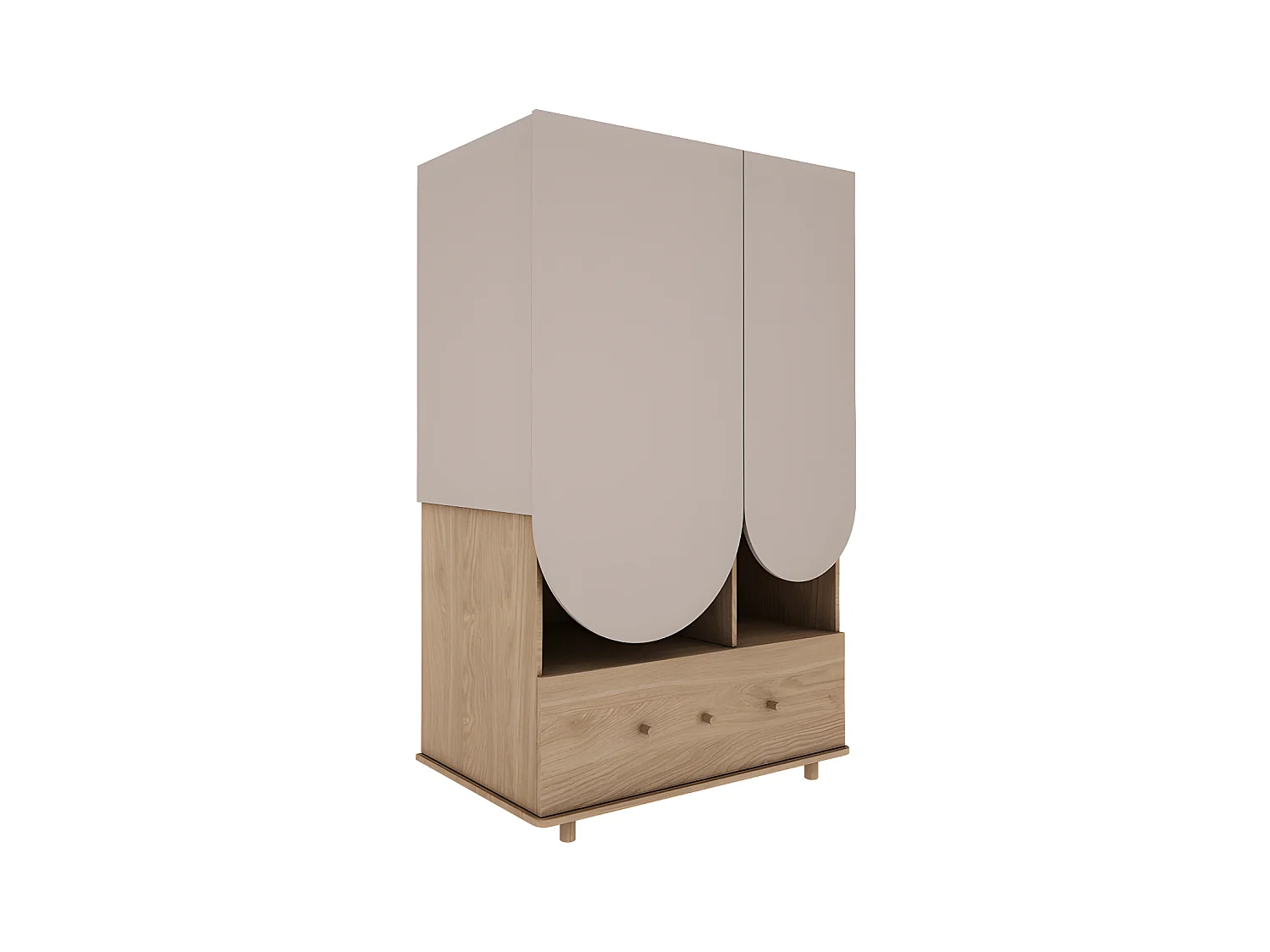 Armoire 2 portes 1 tiroir Bloom - Cachemire et Bois