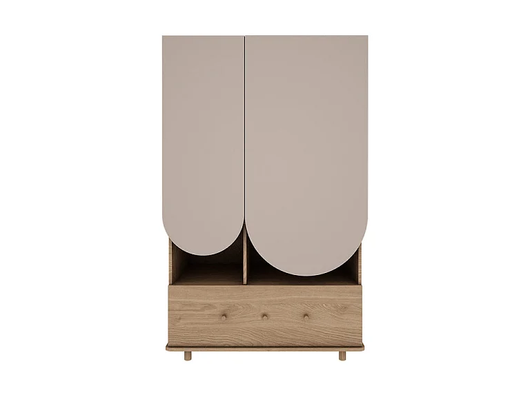 Garderobeskab 2 døre 1 skuffe Wood Luck Bloom Cachemire og Bois