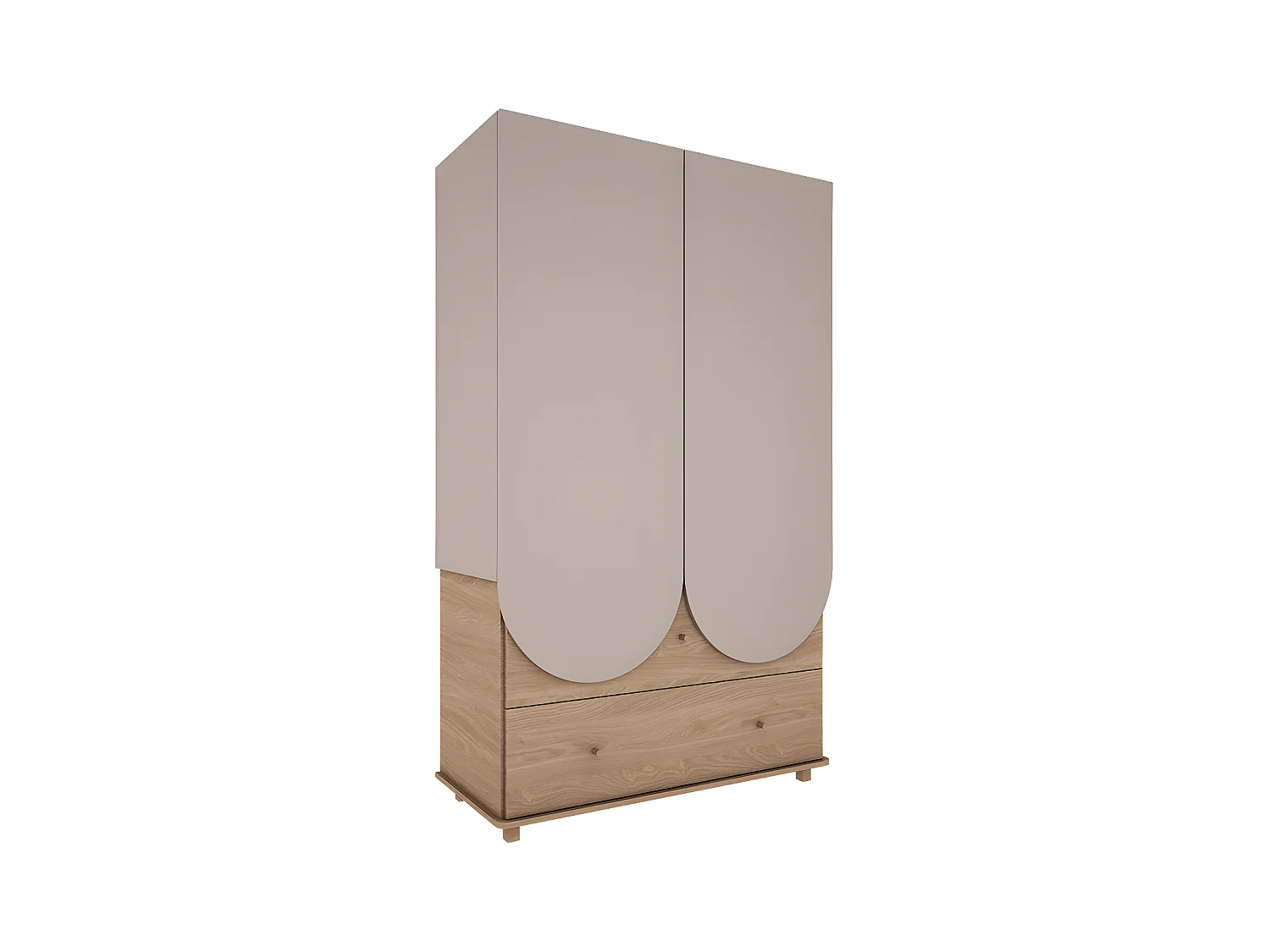 Armoire 2 portes 2 tiroirs Bloom - Cachemire et Bois