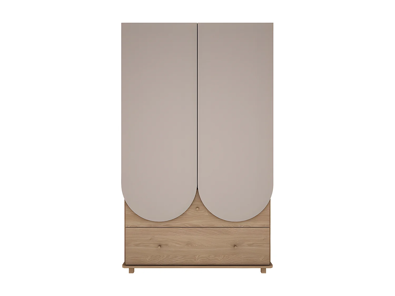 Armoire 2 portes 2 tiroirs Bloom - Cachemire et Bois