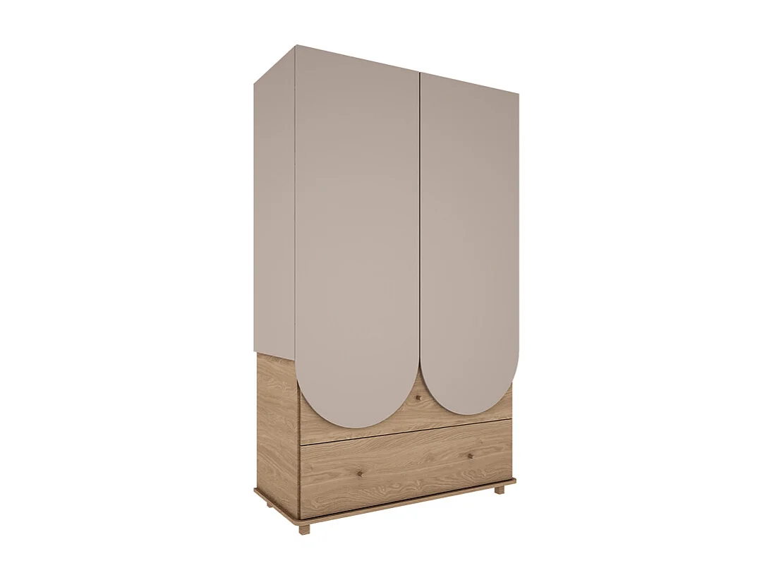 Armoire 2 portes 2 tiroirs Bloom - Cachemire et Bois