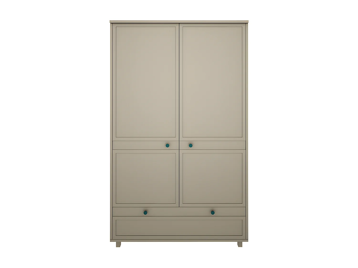 Chambre complète lit évolutif 70x140 commode à langer et armoire 2 portes Gabriel - Vert Eucalyptus