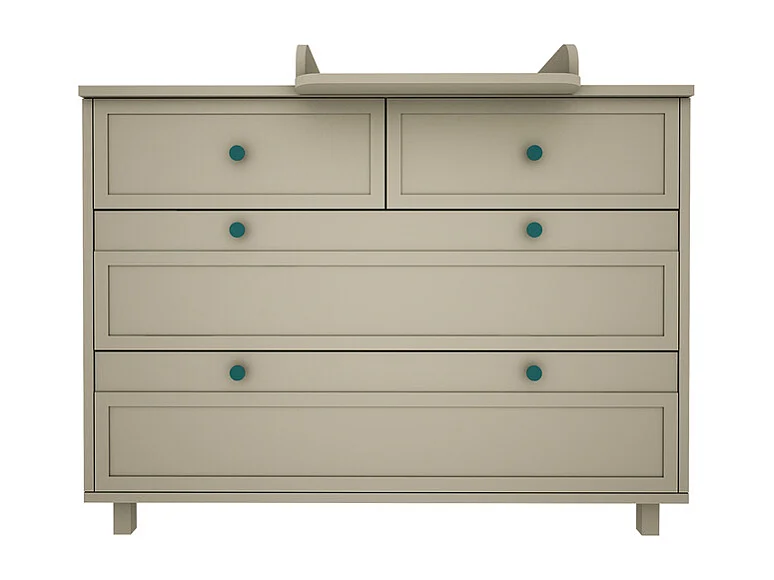 Chambre complète lit évolutif 70x140 commode à langer et armoire 2 portes Gabriel - Vert Eucalyptus