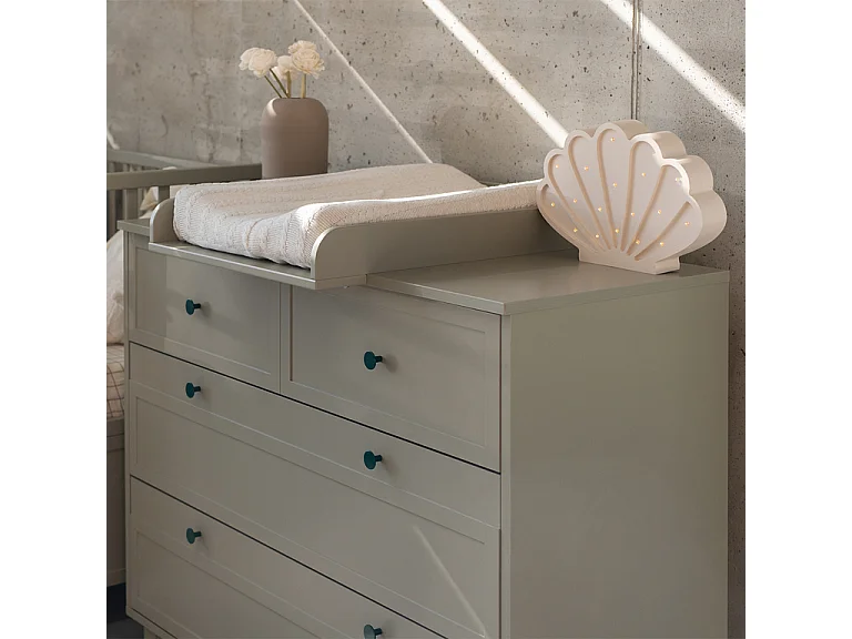 Chambre complète lit évolutif 70x140 commode à langer et armoire 2 portes Gabriel - Vert Eucalyptus