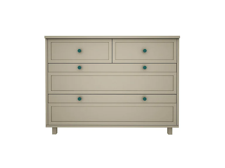 Wood Luck Gabriel Meegroei ledikant 70x140 en commode 4 laden Eucalyptus Groen
