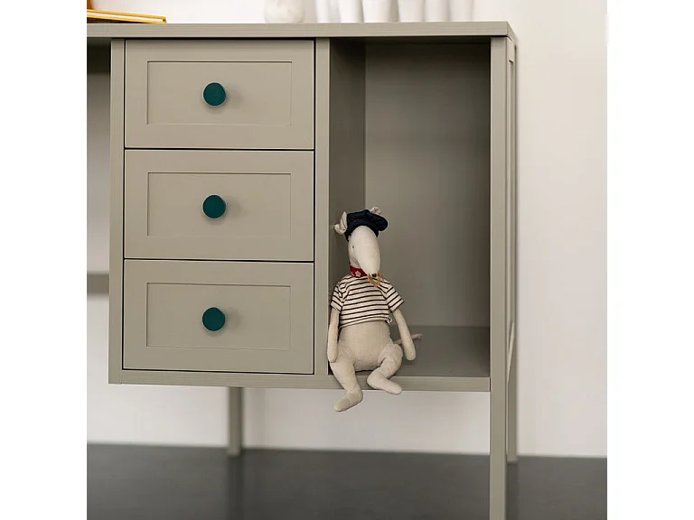Skrivebord 3 skuffer Wood Luck Gabriel Vert Eucalyptus