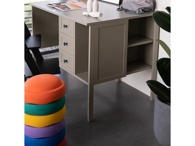 Skrivebord 3 skuffer Wood Luck Gabriel Vert Eucalyptus
