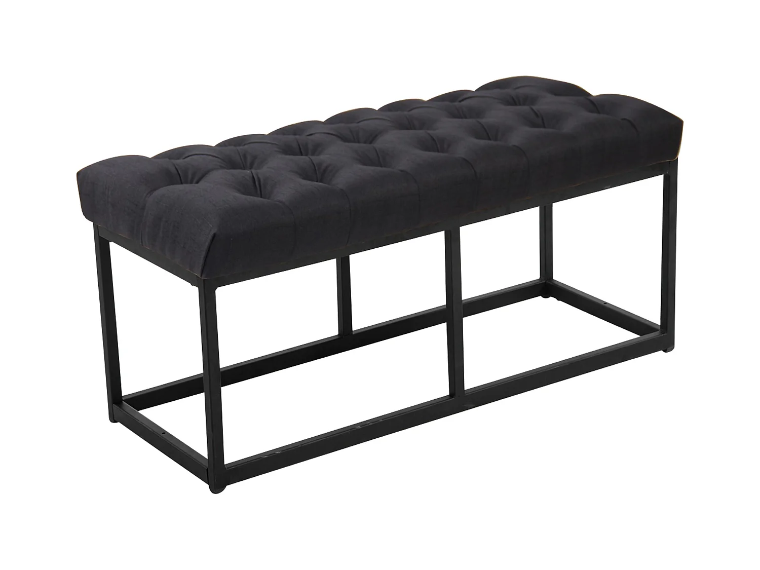 Banquette - Tissu & Métal noir mat - Noir - Amun