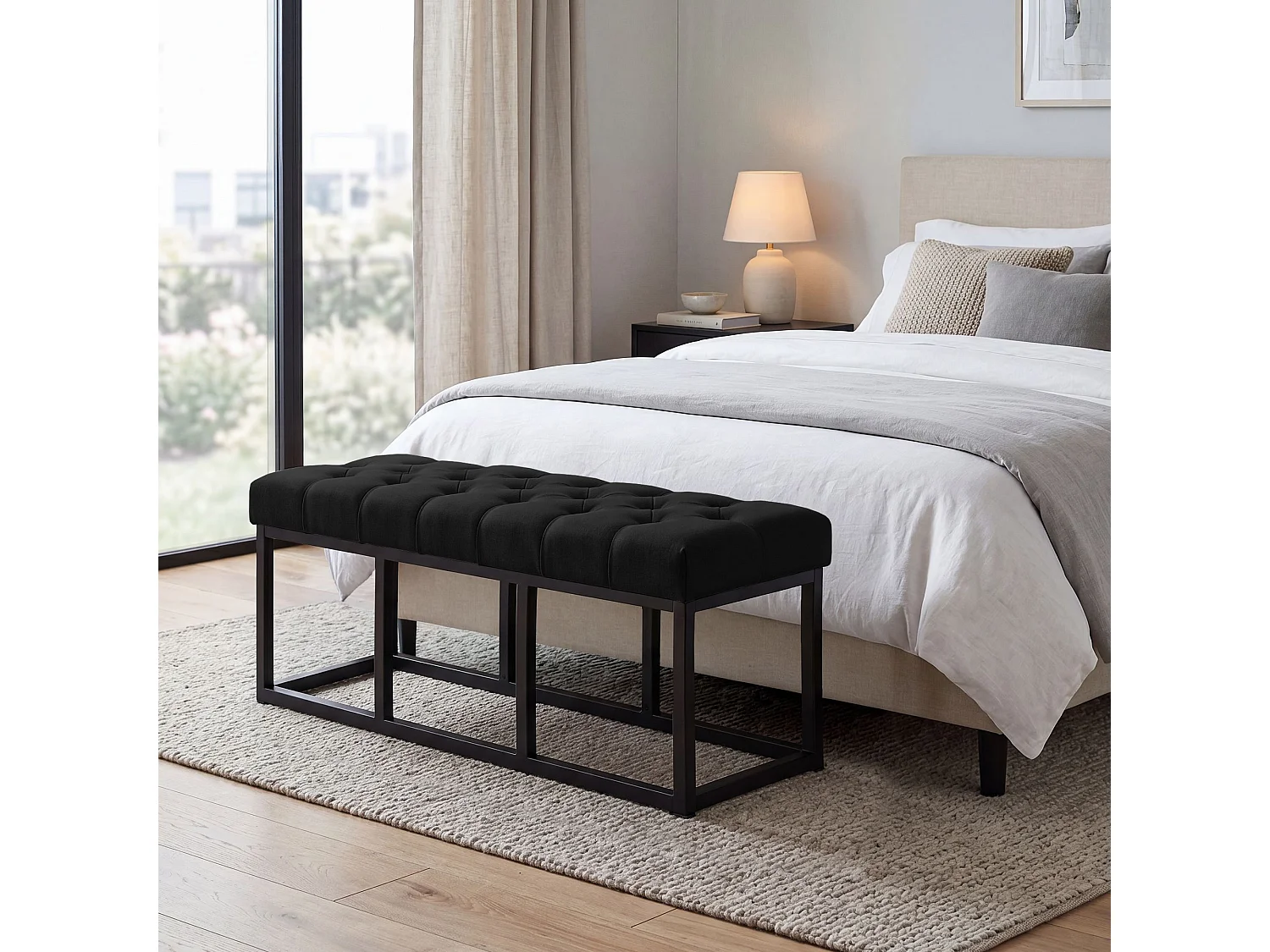 Banquette - Tissu - Noir - Amun