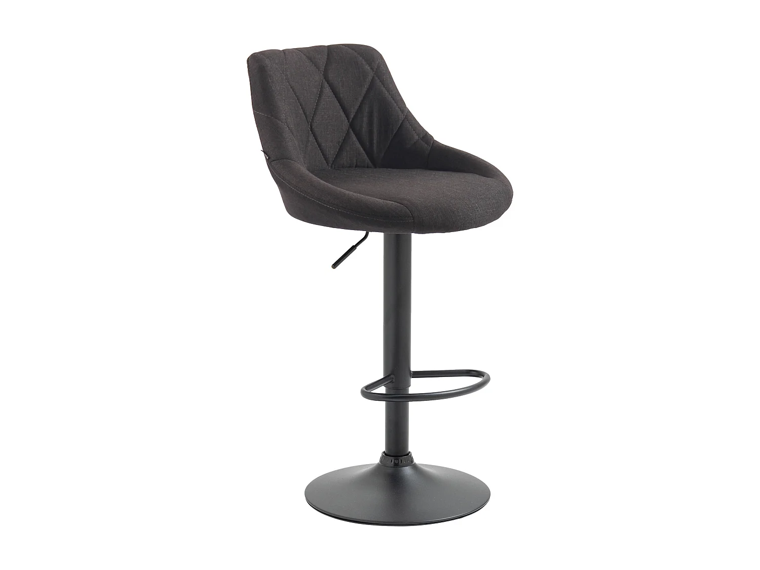Tabouret de bar - Tissu & Noir - Gris foncé - Lazio