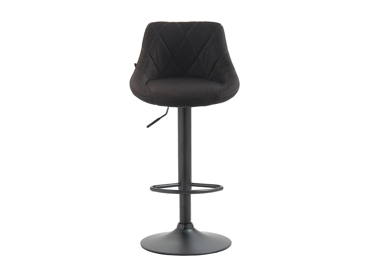 Tabouret de bar - Tissu & Noir - Gris foncé - Lazio