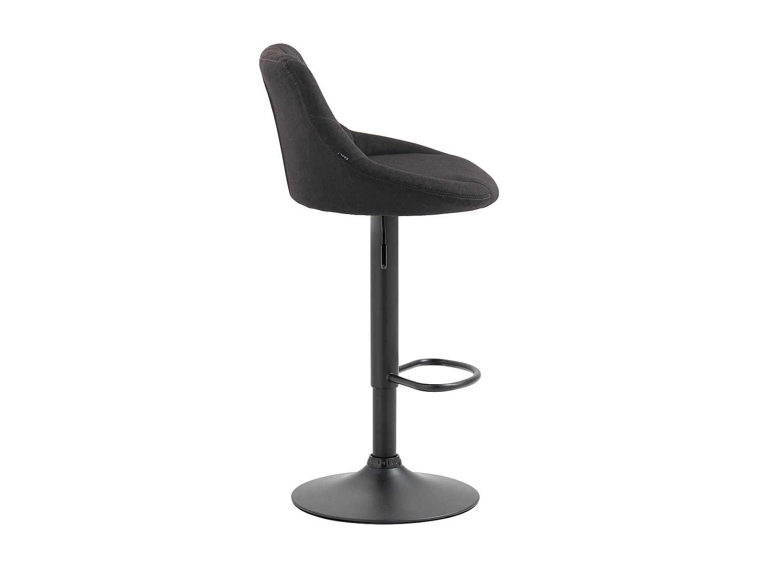 Tabouret de bar - Tissu & Noir - Gris foncé - Lazio