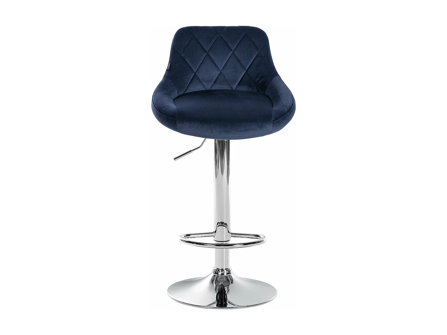 Tabouret de bar - Tissu & Chrome - Bleu - Lazio