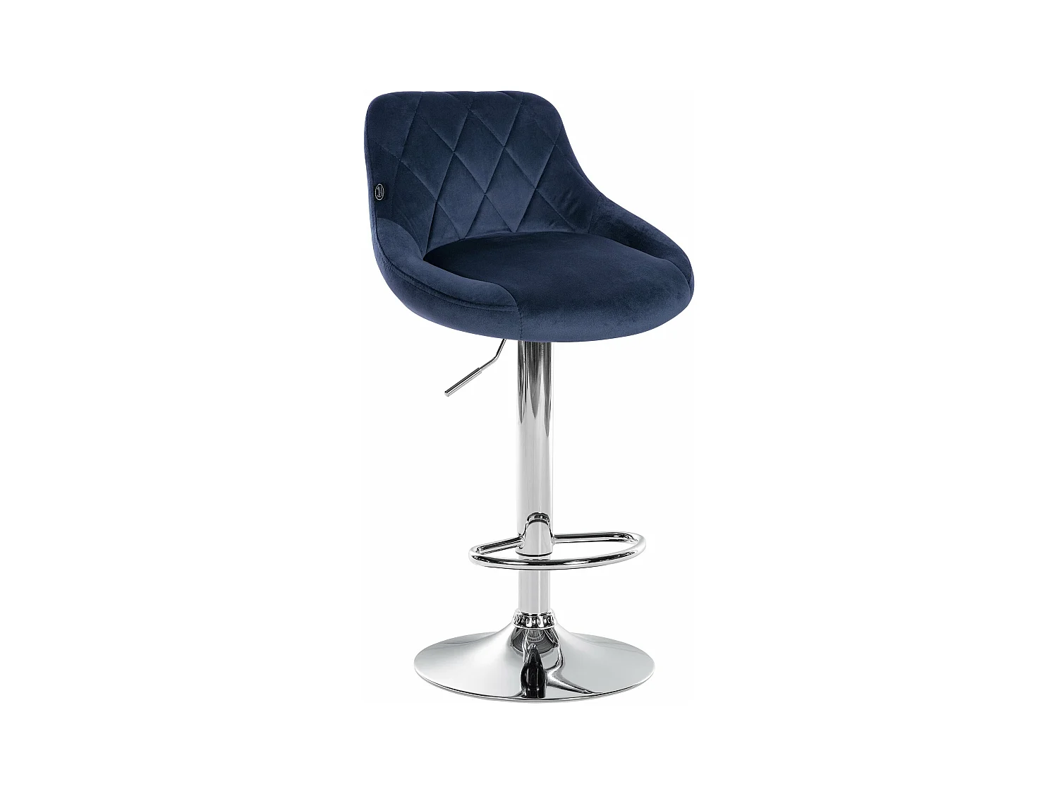 Tabouret de bar - Tissu & Chrome - Bleu - Lazio