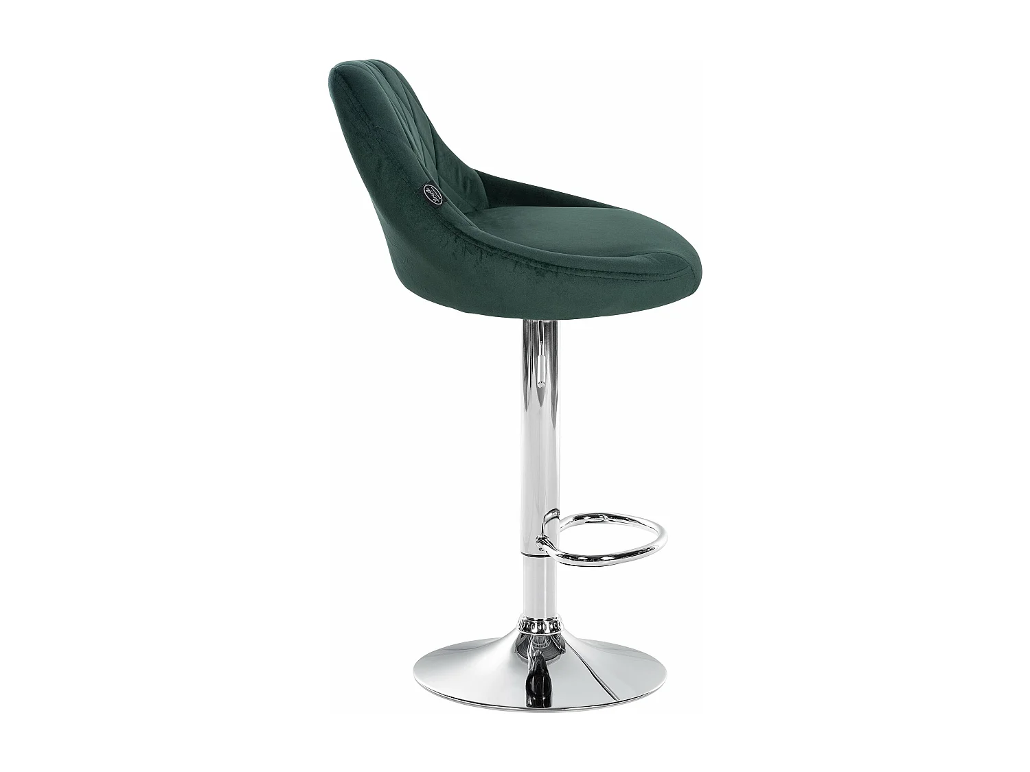 Tabouret de bar - Tissu & Chrome - Vert foncé - Lazio