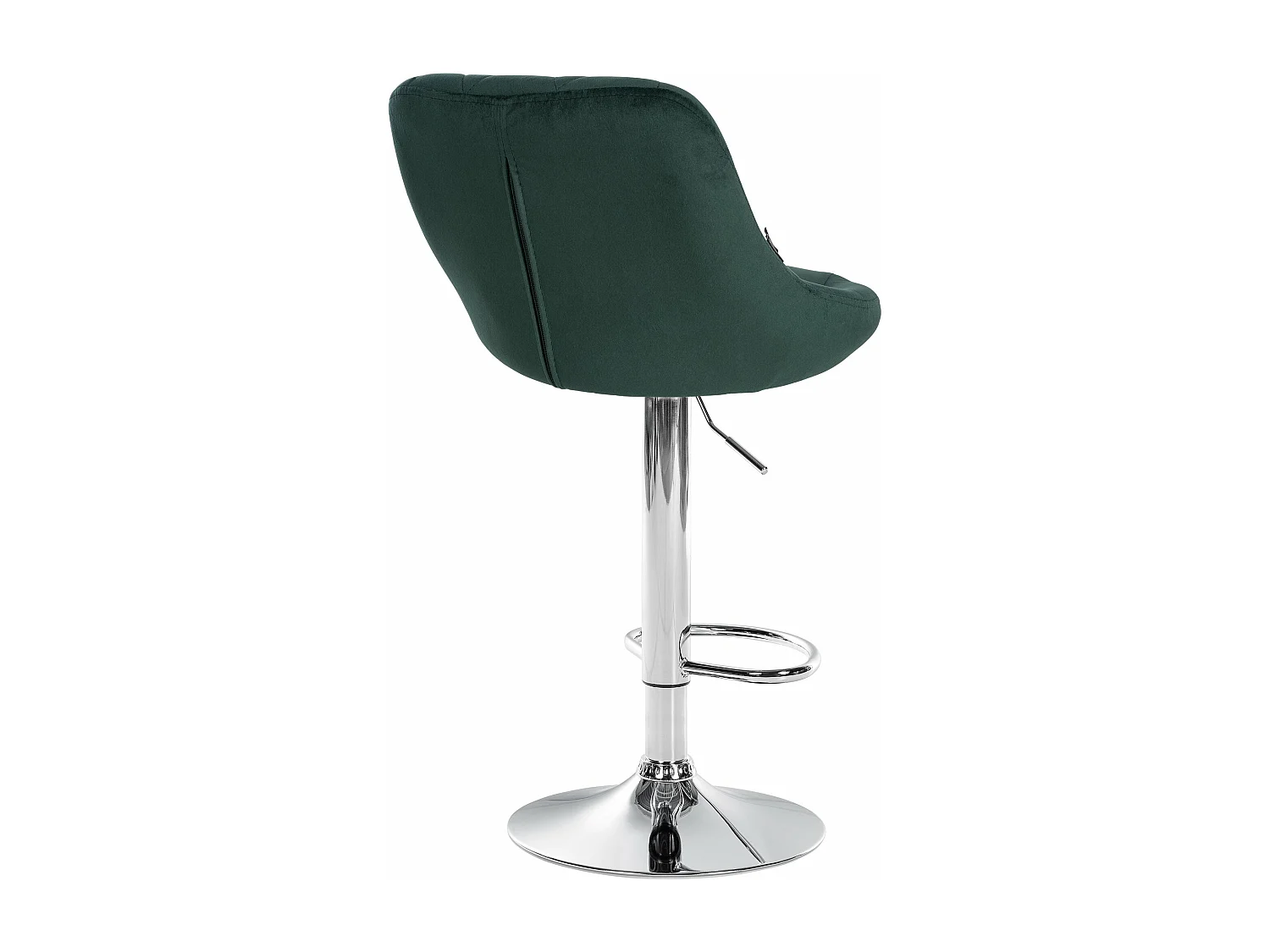 Tabouret de bar - Tissu & Chrome - Vert foncé - Lazio