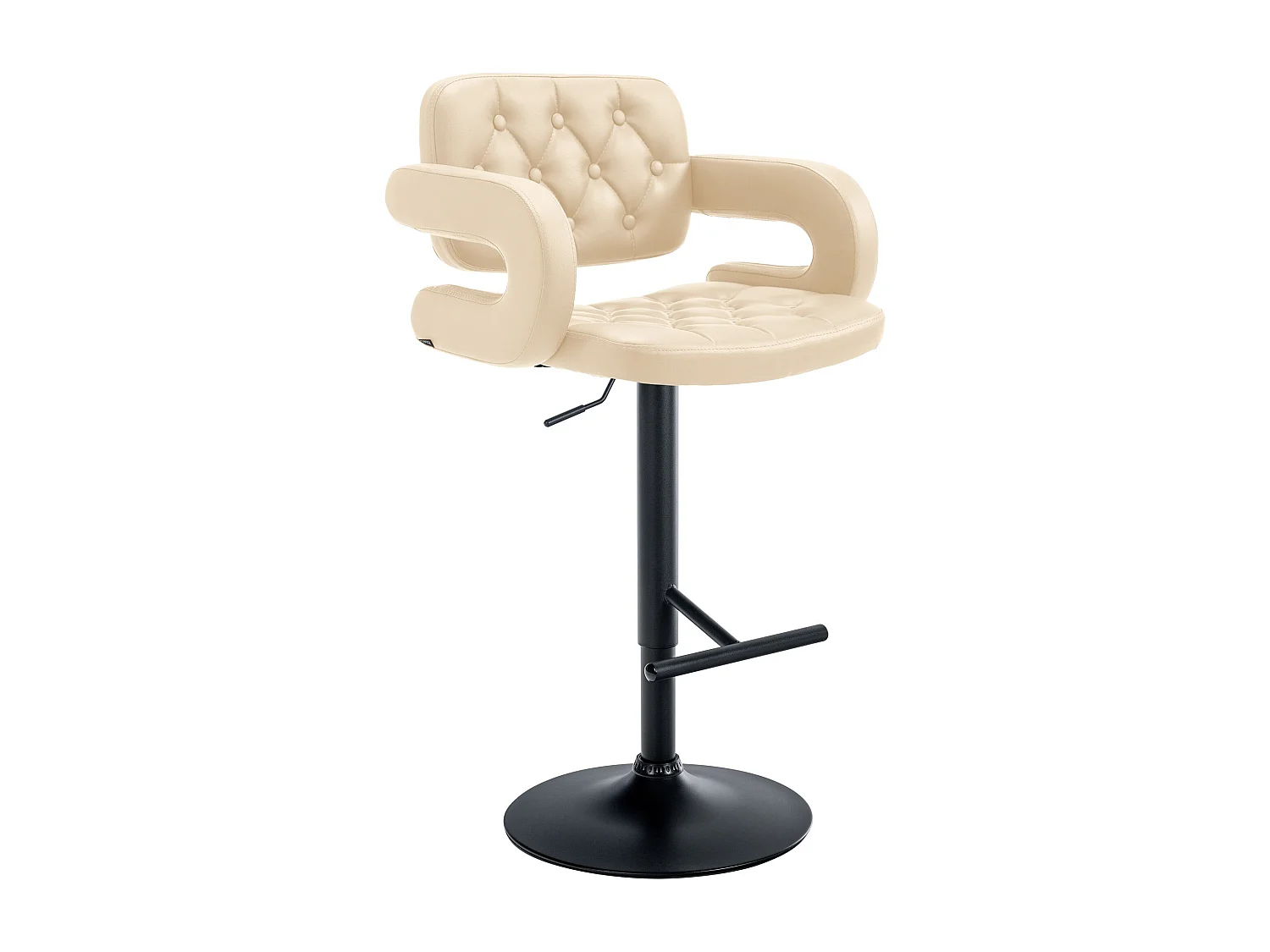 Tabouret de bar - Similicuir & Métal - Crème - Dublin