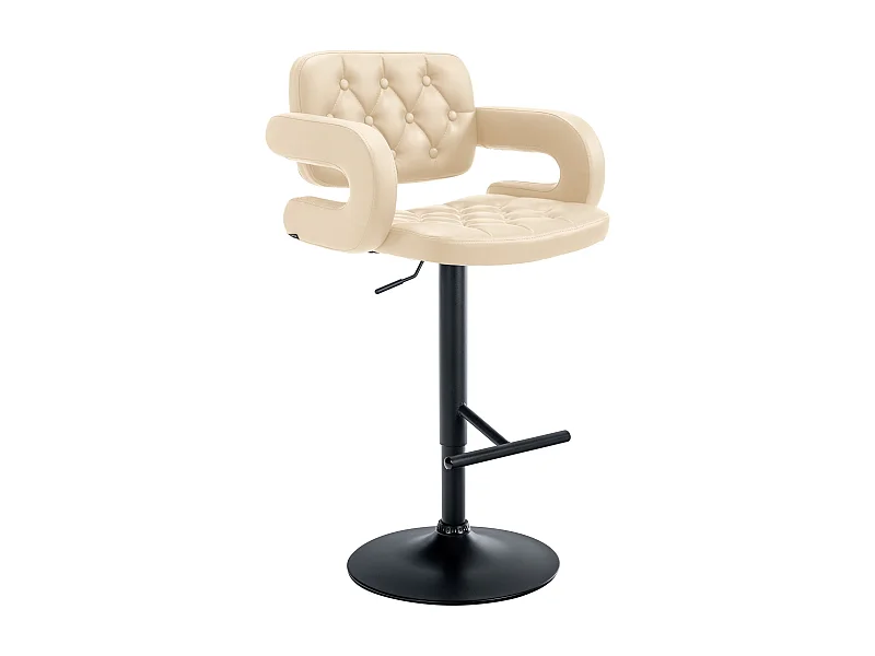 Tabouret de bar - Similicuir & Métal - Crème - Dublin