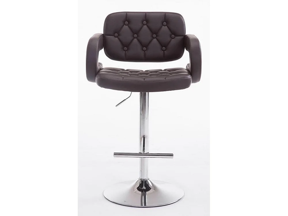 Lot de 2  Tabouret de bar - Similicuir & Chrome - Marron - Dublin